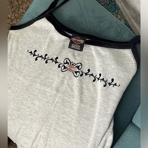 Harley Davidson vintage tank with velvet straps